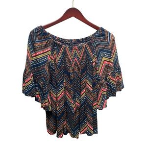 a.n.a Women’s Square Neck Flowing Ruffle Bell Sleeve Blouse